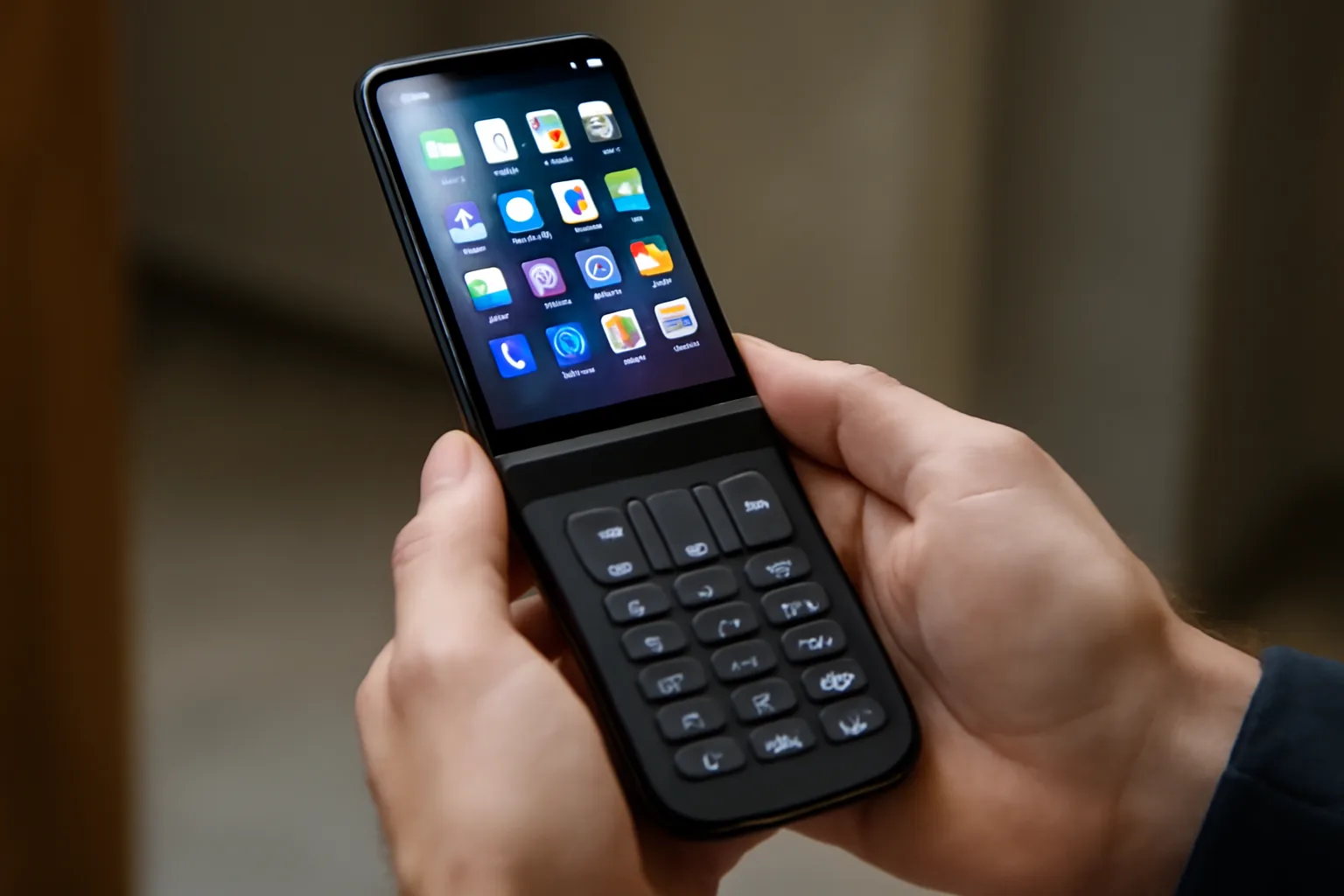 Dumb Co представя хибриден телефон, съчетаващ смартфон и класически флип модел