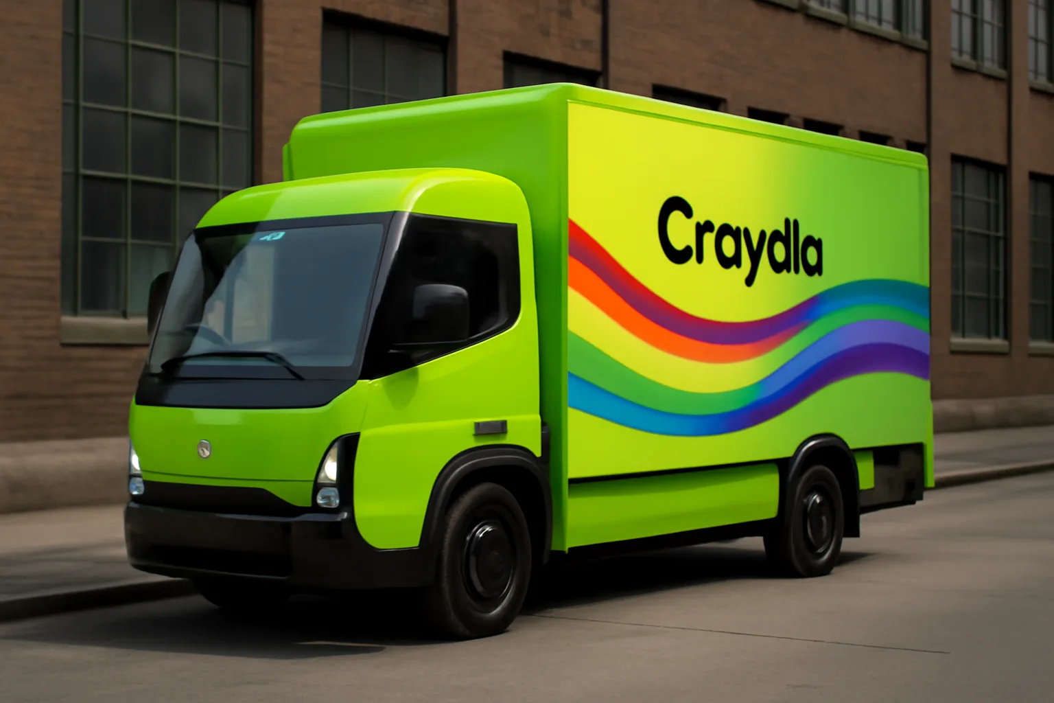 Електрическият камион Slate с нов ярък дизайн в сътрудничество с Crayola