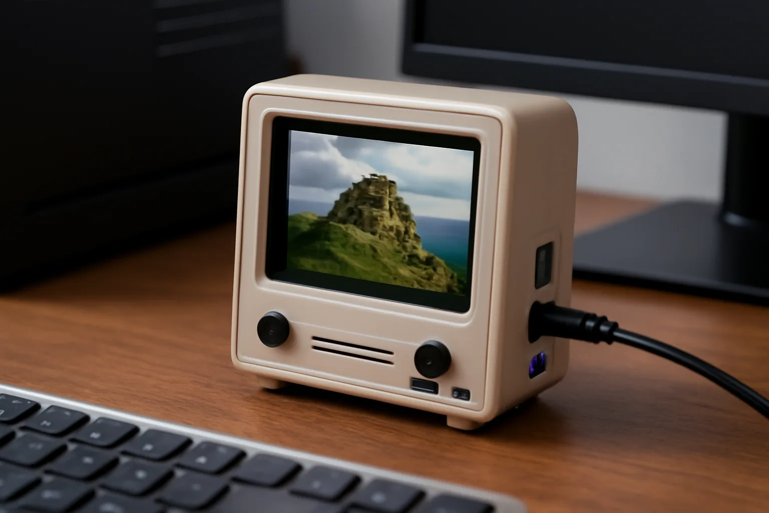 Мини LCD монитор с ретро дизайн и USB хъб за 79.99 долара предлага нови възможности за настолни компютри