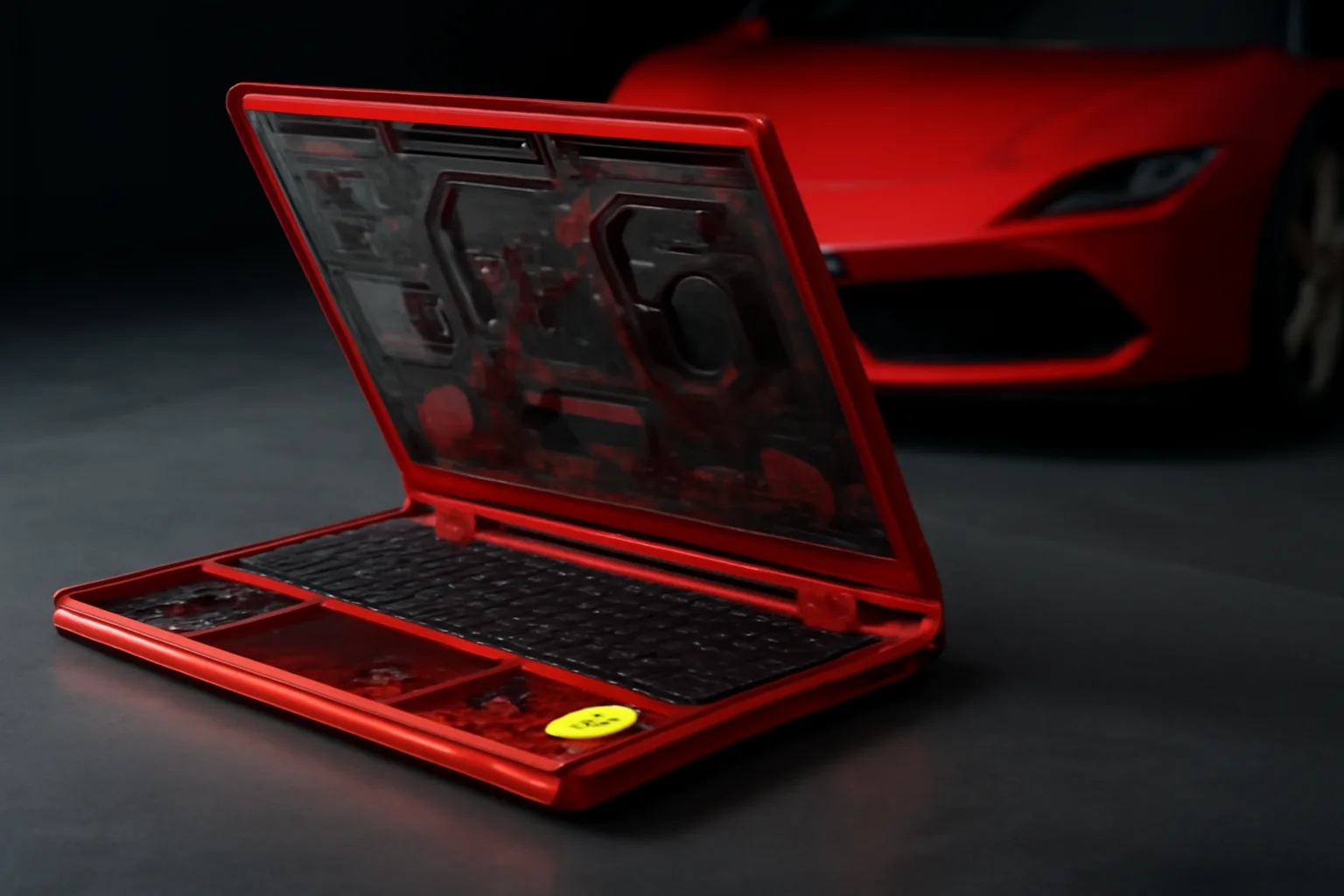 HP и Ferrari представиха ограничен лаптоп с прозрачен корпус и червен дизайн
