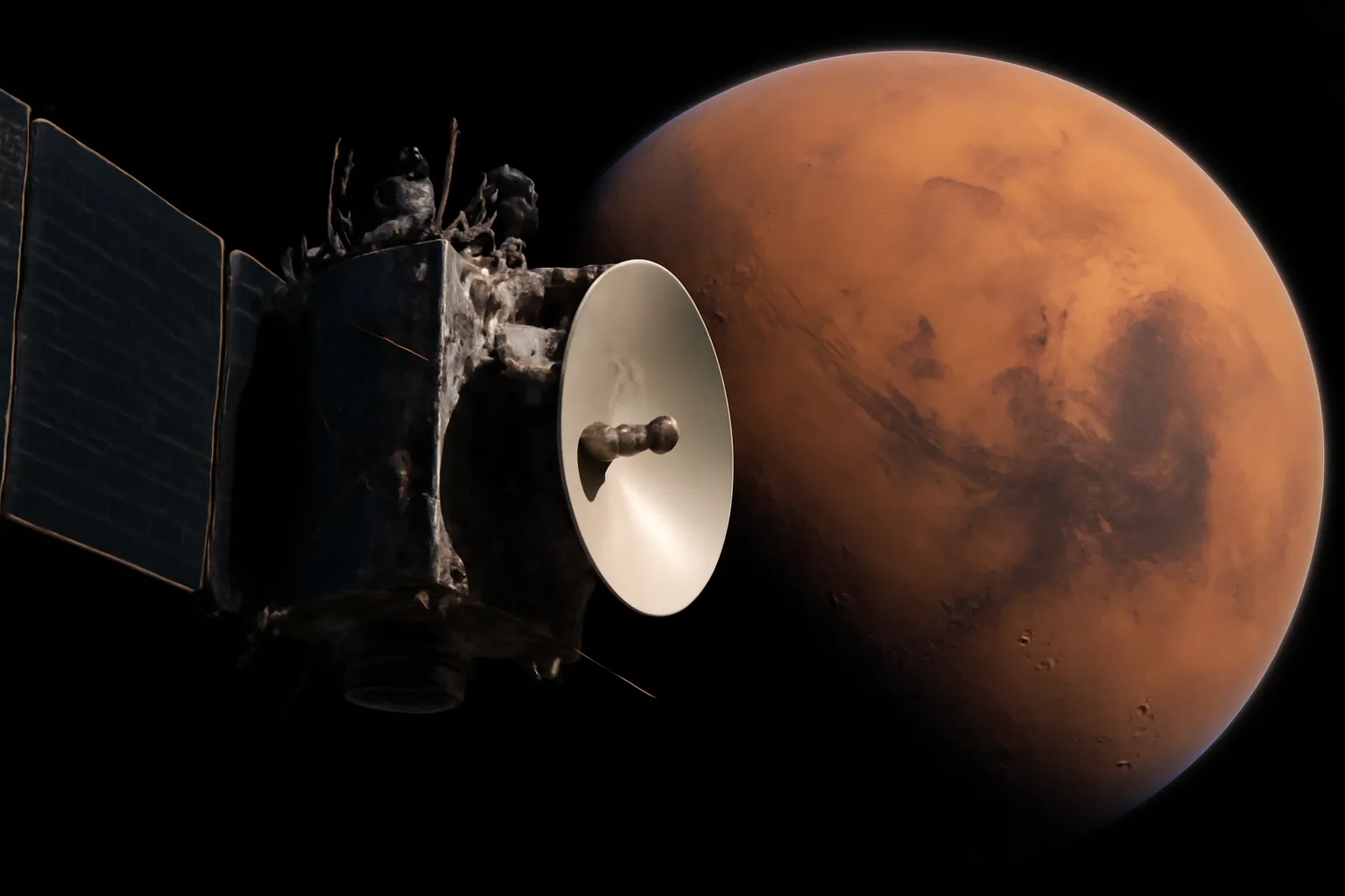 Космическият апарат Psyche на NASA предоставя нови изображения на Марс от необичайна перспектива