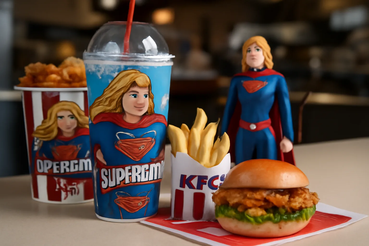 KFC и DC обединяват сили за промоция на новия филм Supergirl с тематични продукти