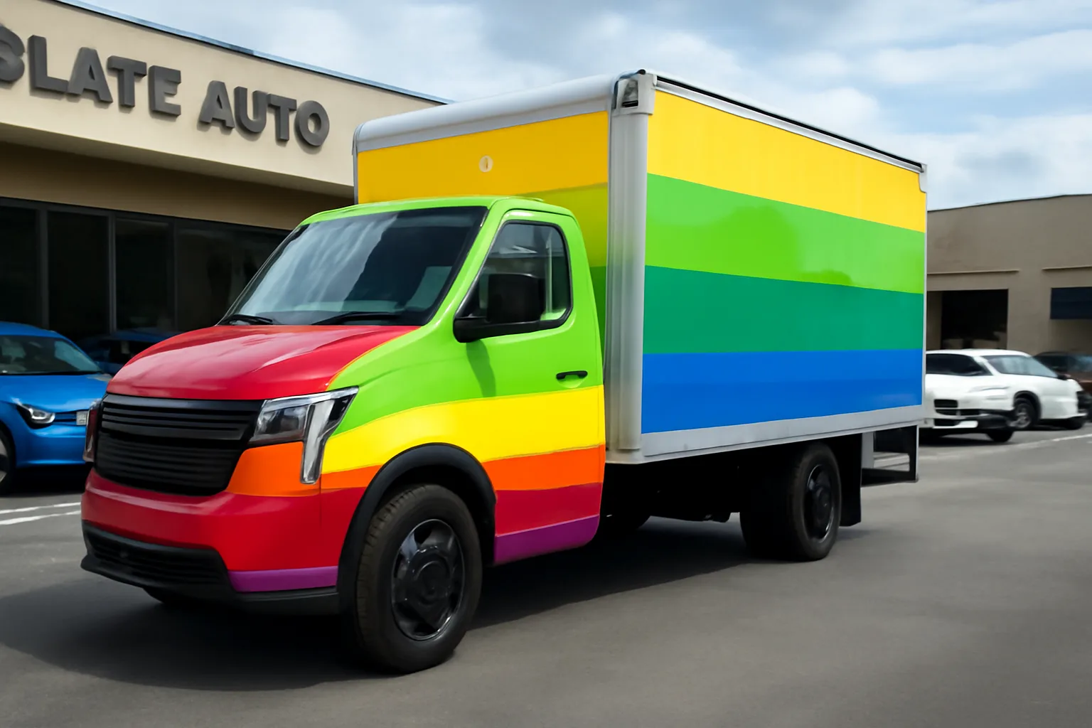 Slate Auto и Crayola създават електрически камион с ярки цветове