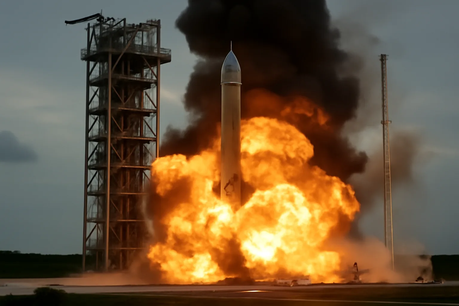 Неуспешен тест на ракетата New Glenn на Blue Origin води до експлозия на стартовата площадка