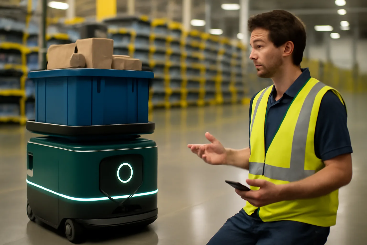 Amazon представя напълно автономния складов робот Proteus с управление на естествен език