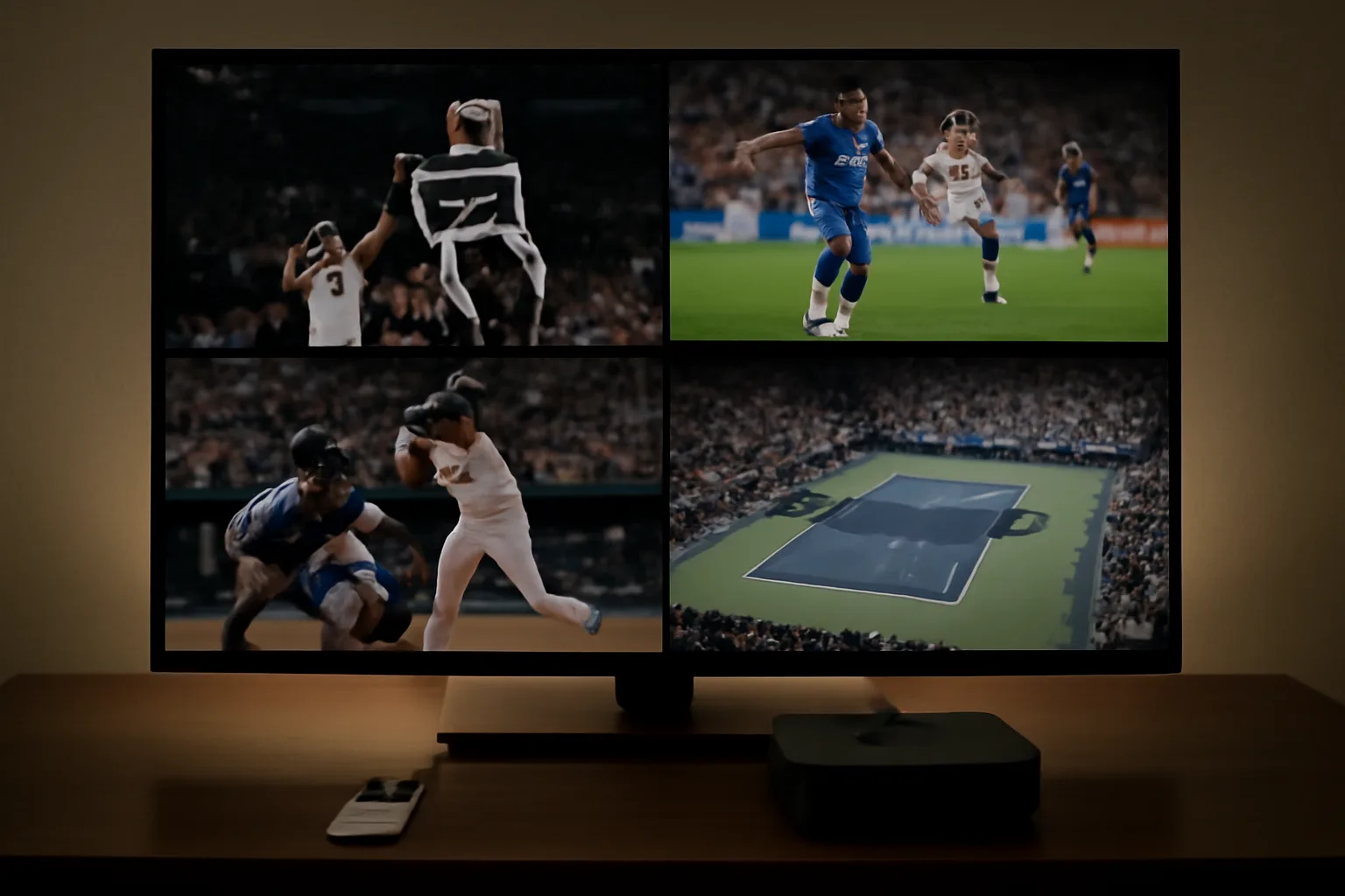 Apple TV 4K представя функция за мултивю с четири спортни канала едновременно