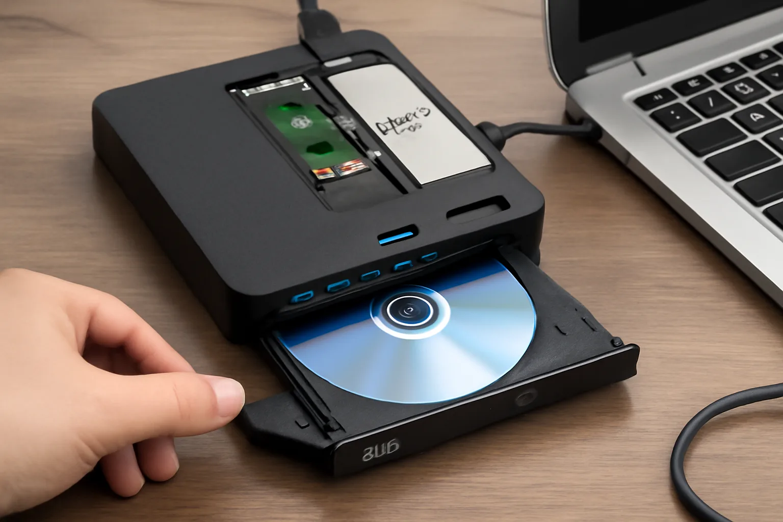 Многофункционално USB DVD устройство с M.2 SSD слот и SATA док вече на пазара