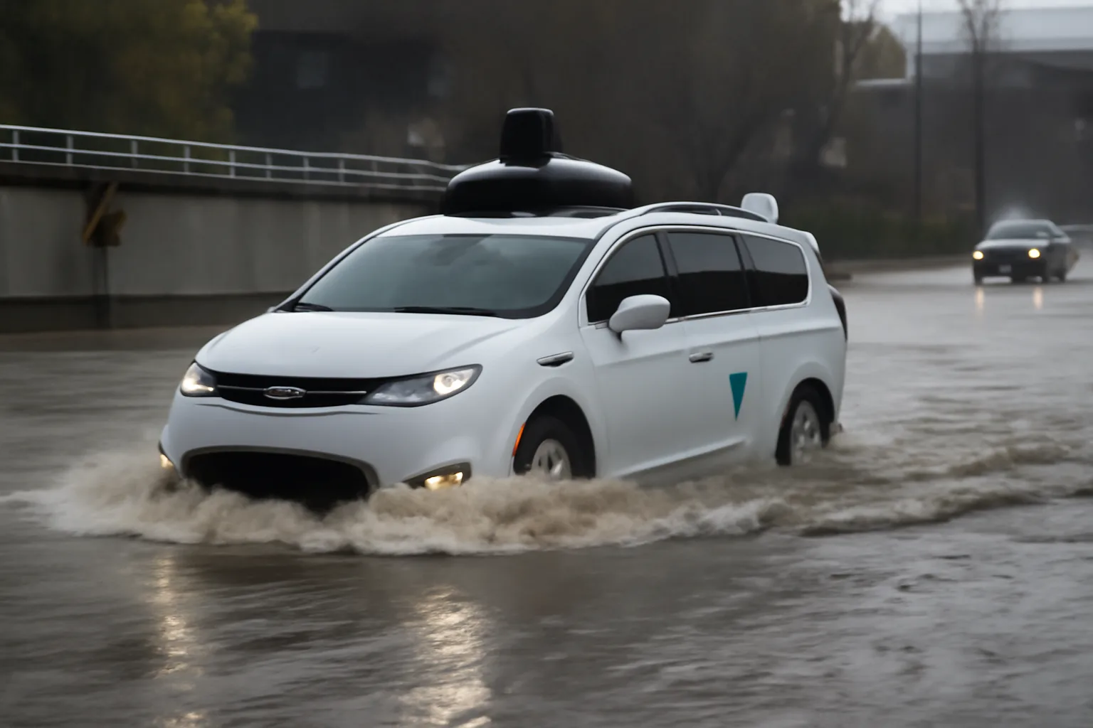 Waymo извършва масово обновяване на софтуера след инцидент с роботакси на наводнен път